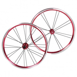DAUERHAFT Ruote per Mountain Bike DAUERHAFT Set di Ruote per Bici in Lega di Alluminio Caratteristiche stabili Set di Ruote per Bicicletta con Freno a V Leggero, per Mountain Bike, per la Guida(Red Black)