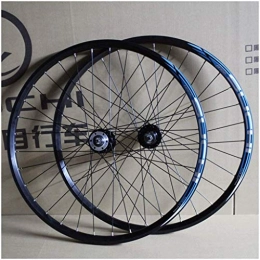 DZGN Ruote per Mountain Bike DZGN - Set di ruote da bicicletta 27, 5", doppia parete per mountain bike, freno a disco QR per 8-10 velocità, ruote volano 32 fori, blu, 27, 5"