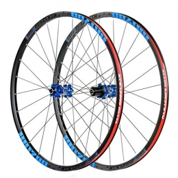 DZGN Parti di ricambio DZGN - Set di ruote per mountain bike, 26 / 27, 5", doppia parete luce in lega, con cuscinetto sigillato, freno a disco QR, 24 fori, 8-11 velocità, 66 cm, colore: Blu