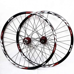 GJZhuan Parti di ricambio GJZhuan Mountain Bike Ruote 26 '' 27.5" 29" 32 Fori Freno a Disco MTB Bicycle Wheel Set Sgancio Rapido Cono Hub 7 / 8 / 9 / 10 / 11 velocità (Sei Buche Centerlock) (Color : Red, Size : 26inch)