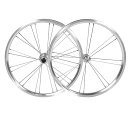 KUIDAMOS Caratteristiche stabili antiusura Set di Ruote per Bici in Lega di Alluminio Set di Ruote per Bici da 0 Pollici, per Mountain Bike, per la Guida(Silver)