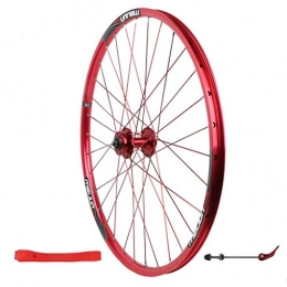 M-YN Ruote per Mountain Bike M-YN Ruota Cerchio Bici, 26" MTB Ruota Anteriore in Lega di Alluminio del Freno a Disco, 32H (Color : Red)