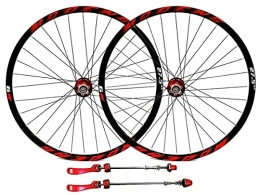 SHBH Ruote per Mountain Bike Mountain Bike Freno a Disco Wheelset 26" 27.5" 29" MTB Cerchio 32H Ruote per Bici QR Mozzo a Sgancio Rapido per 7 / 8 / 9 / 10 / 11 / 12 velocità Cassette 2055g (Color : Red, Size : 29'')
