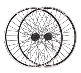 SHBH Parti di ricambio Mountain Bike Wheelset 26"V Brake Cerchio per Bicicletta MTB Ruote a sgancio rapido QR Cassette Hub per 7 velocità (Color : Black hub, Size : 700C)