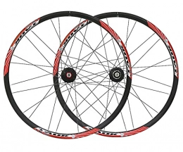 SHBH Ruote per Mountain Bike Mountain Bike Wheelset Freno a Disco Ruote a Sgancio Rapido MTB 26" Cerchio Bicicletta 24H QR Hub per 7 / 8 / 9 / 10 velocità Cassette 2130g (Color : Red, Size : 26'')