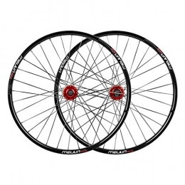 CWYP-MS Ruote per Mountain Bike MTB Bicycle Wheel Set da 26 Pollici Mountain Bike Doppi Cerchioni a Cerchio del Disco del Freno a Disco QR per 7 / 8 / 9 / 10 velocità Cassetta 32 Raggio (Color : Red hub)
