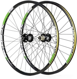 CHJBD Parti di ricambio MTB Set Ruote Bici per 26 27.5 29 Pollici MTB. Rim Disc frenante a sgancio rapido Ruote Mountain Bike 24H 8 9 10 11 velocità (Color : Green, Size : 27.5inch)