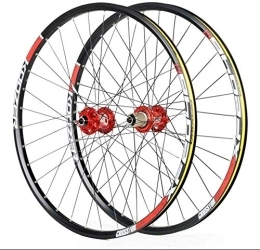 CHJBD Ruote per Mountain Bike MTB Set Ruote Bici per 26 27.5 29 Pollici MTB. Rim Disc frenante a sgancio rapido Ruote Mountain Bike 24H 8 9 10 11 velocità (Color : Red, Size : 26inch)