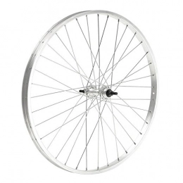 Mandelli Parti di ricambio Ruota cerchio posteriore bici bicicletta mtb 24x1, 75 6 / 7v. in alluminio, mozzo in acciaio, chiusura con dado, silver