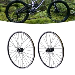 WOQLIBE Parti di ricambio Ruota per mountain bike, 69, 9 cm, in lega di alluminio, cerchione MTB, set di ruote (nero)