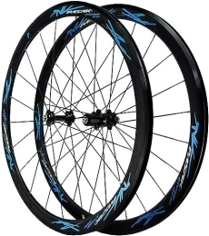InLiMa Parti di ricambio Ruote da ciclismo Ruote for bici da strada Set di ruote 700C 40mm Opaco 20mm di larghezza Adatto a set di ruote for mountain bike con cassetta da 7-12 velocità (Color : Black hub blue)