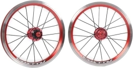 ELzEy Ruote per Mountain Bike Ruote Mountain Bike Set di ruote Cerchio for bicicletta V Freno Ruote MTB Bullone su mozzo con albero solido (Colore: Nero1pz (Color : Red, Size : 14 inch)