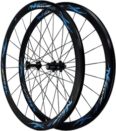 FOXZY Ruote per Mountain Bike Set di ruote for bicicletta da strada 700C, freni a V, ruote da corsa, adatte for mountain bike, velocità 7-11 (Color : Blue, Size : 700C)