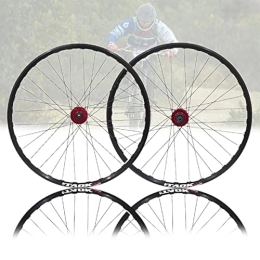 Samnuerly Ruote per Mountain Bike Set di ruote per bici da mountain bike da 26 pollici in lega di alluminio Set di ruote per mountain bike con mozzo a 32 fori QR per velocità 7 / 8 / 9 / 10 (Color : Black, Size : 26in) (Red 26in)
