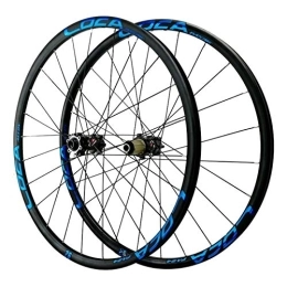 NEZIH Parti di ricambio Set di ruote per bicicletta da 26 / 27, 5 / 29 pollici, cerchio ultraleggero in lega di alluminio Set di ruote per mountain bike con freno a disco a 24 fori (Colore : Blu, Dimensioni : 27.5in) (Blue