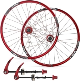 JipiN Parti di ricambio Set di ruote per freni a disco per mountain bike Ruote per bicicletta da 26" a 32 fori Cerchi in lega di alluminio