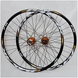 VPPV Ruote per Mountain Bike VPPV 26 / 27.5 / 29 Ruote per Bici da MTB Lega di Alluminio Cerchio da Ciclismo a Doppia Parete Freno a Disco Ruota di Bicicletta per 7 / 8 / 9 / 10 / 11 velocità (Colore : Gold, Size : 29 inch)