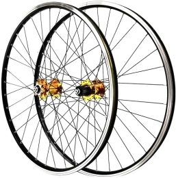 SJHFG Ruote per Mountain Bike Wheelset 26 27.5 29"Wheelset da Mountain Bike, Ruote for Biciclette 32 Fori hub QR. Freno a Disco V Freno MTB. Rim for Il 7 / 9 / 9 / 10 / 11 / 12 velocità Cassetta Road Wheel (Color : Gold, Size : 29inch)