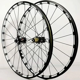 SJHFG Ruote per Mountain Bike Wheelset 26 27.5 29in Ruote for Mountain Bike, MTB. Rim Disc Freno Q / R 7 8 9 10 11 12 velocità Cassetta Flywheel 24h 1750g Wheelset for Biciclette Road Wheel (Color : Black, Size : 26inch)