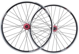 SJHFG Ruote per Mountain Bike Wheelset 26inch Bike Wheelset, Double Wall MTB. Mountain Bike Sealed Bearings Hub V-Brake Hybrid / Disc Brake 9 / 10 / 11 Speed Road Wheel (Color : Black, Size : 26inch)