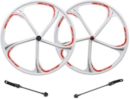 YSHUAI Parti di ricambio YSHUAI - Set di ruote da 26 pollici, in lega di magnesio, per mountain bike, anteriore e posteriore, a sgancio rapido, 8-10 velocità, colore bianco
