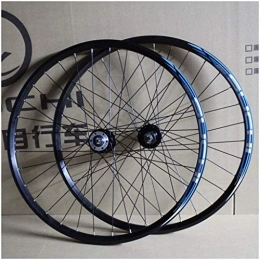 YSHUAI Ruote per Mountain Bike YSHUAI - Set di ruote da bici da 27, 5 pollici a doppia parete MTB Rim freno a disco QR per 8-10 velocità cassetta volano ruote da bicicletta a 32 fori, blu, 27, 5 cm