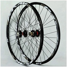 YSHUAI Ruote per Mountain Bike YSHUAI - Set di ruote per mountain bike, 26 / 27, 5 / 29", a doppia parete, con cuscinetti sigillati, per freni a disco QR, 7-11 velocità, colore: nero, 26