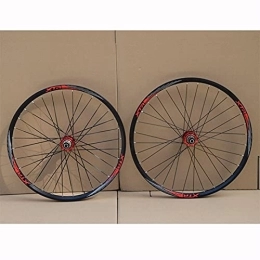 YUDIZWS Ruote per Mountain Bike YUDIZWS Set Ruote Bici Mountain 26 / 27.5 / 29 inch Freno A Disco Cerchio in Lega di Alluminio Rilascio Rapido per 32H 8-9-10-11 velocità (Color : Red, Size : 26inch)