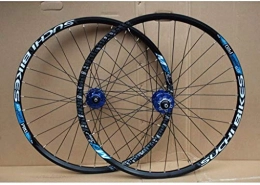 YZU Ruote per Mountain Bike YZU - Set di ruote da bicicletta da 27, 5 pollici, a doppia parete, per mountain bike, freno a disco QR per cassetta a 8-10 velocità, 32 fori, colore: blu