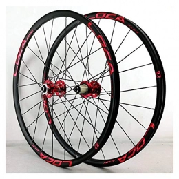 ZFF Ruote per Mountain Bike ZFF MTB Set di Ruote 26 / 27, 5 Pollici Ultraleggero Lega Alluminio Disco / V Freno Rilascio Rapido Ciclismo Ruote 8 / 9 / 10 / 11 / 12 velocità (Color : Red, Size : 27.5in)
