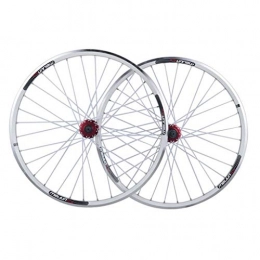 ZNND Ruote per Mountain Bike ZNND 26" Wheel Mountain Bike Nero / Bianco Disco Freno Ruote, Lega Cuscinetti Sigillati Mozzi 7, 8, 9, 10 velocità (Color : White, Size : 26inch)