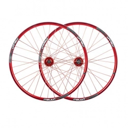 ZNND Ruote per Mountain Bike ZNND Set di Ruote for Bici da MTB da 26 Pollici Mountain Bike Bicicletta Doppio Strato Cerchione in Alluminio Freno A Disco 7-10 velocità QR 32H (Color : Red)