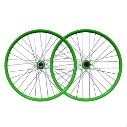ZNND Ruote per Mountain Bike ZNND Set Ruote 26" for Mountain Bike Bici da MTB A Cerchione A Doppia Parete Freno A Disco A Rilascio Rapido 32 Fori 7 8 9 velocità (Color : Green)