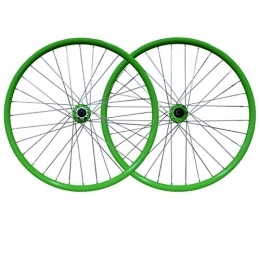ZYHDDYJ Parti di ricambio ZYHDDYJ Set di ruote per bicicletta da 26 pollici, set di ruote anteriori e posteriori, per mountain bike, doppia parete, freno a disco a sgancio rapido, 32 fori, per 7-8-9 velocità (colore verde)