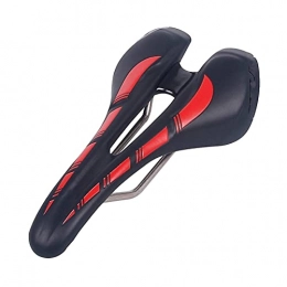 Bktmen Seggiolini per mountain bike Bicicletta ergonomica Sella MTB Road Bike Seat Ammortizzata in Microfibra in Pelle Texture in Acciaio Accessori for Ciclo Accessori for Biciclette (Color : Black Red)