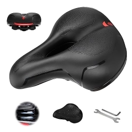 Bike Seat Bicycle Saddle,Wide Bike Saddle for Men & Women with Rain Cover and Wrench, Waterproof Bicycle Seat Comfortable Soft Cushion for Road Bike, Cruiser, Mountain Bike, City Bikes