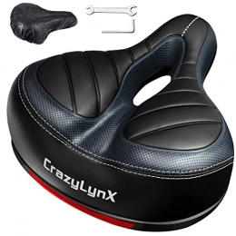 CrazyLynX - Sella per bicicletta, con molla antiurto e sistema di schiuma di punzonatura, per ciclismo, MTB