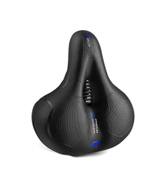 Decree Oversized Bike Seat, Univeral Replacement Bicycle Saddle Shock Absorbing Comfortable Big Butt Bike Seat (Color : Blue)