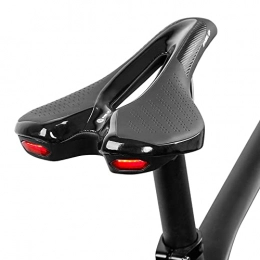 Doorslay Sella Bici Morbido Traspirante con Fanale Posteriore 6 modalità Regolabili Ricarica USB Cuscino del Sedile della Bicicletta Impermeabile Assorbimento degli Urti per MTB Bici da Strada