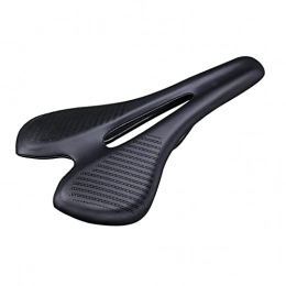 HUAYU Nuovo 139G Carbon Fiber Road MTB Sella Uso 3K T800 Materiale in Carbonio Pads Super Light Leather Cuscini in Pelle da Corsa Sedile Biciclette (Color : Black)