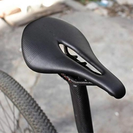 Linwei Parti di ricambio Linwei Carbon Fiber+Leather MTB Road Bike Saddle Comfort Mountain Cycling Black Bicycle Seat Pad Cushion, Black