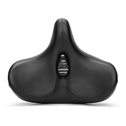 MARSPOWER Breathable Bike Saddle Big Butt Cushion Leather Seat Mountain Bicycle Shock Absorbing Hollow Cushion Bicycle Accessories - Black