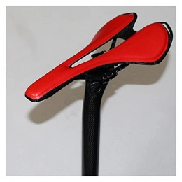 SIY Parti di ricambio SIY Full FullFiber Fiber Road Mountain Bike Saddle Saddle Cushion Bicicletta in Carbonio Nero Bianco Bianco Rosso Cycling Parts (Color : Red)