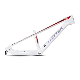 TANGIST Pièces de rechanges Cadre de vélo BMX 10, 5" / 20" Cadre de vélo de cross-country XC Cadre de vélo entièrement en fibre de carbone Cadre de vélo de montagne Frein à disque à dégagement rapide ( Color : White , Size : 10.5X