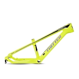 TANGIST Pièces de rechanges Cadre de vélo de montagne 10, 5 pouces / 20 pouces XC cadre de vélo de fond BMX cadre de vélo en fibre de carbone BSA68 frein à disque 135mm dégagement rapide ( Color : Yellow , Size : 10.5X20inch )