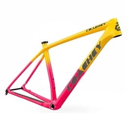 FAXIOAWA Cadres de vélo de montagnes Cadre VTT 29 pouces Cadre de vélo de montagne semi-rigide Frein à disque 15 '' / 17 '' / 19 '' Cadre de vélo de course en fibre de carbone Axe traversant 12 * 148 mm Cadre Boost BSA68 (Color : Pink Y