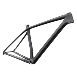 FAXIOAWA Cadres de vélo de montagnes Cadre VTT 29 pouces Cadre de vélo de montagne semi-rigide Frein à disque 15'' / 17'' / 19'' Cadre de vélo de course en fibre de carbone Axe traversant 12 * 148mm Cadre Boost BSA68 (Color : Black, Size :