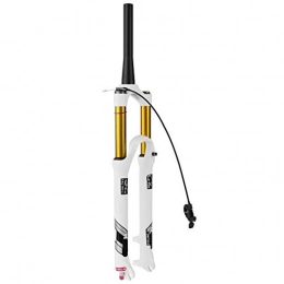 ALBN Fourches VTT ALBN Mountain Bike 140mm Travel Suspension Fork MTB 26 / 27.5 / 29 inch, Alliage léger 1-1 / 8"Air Forks 9mm (Color: White - Tapered Remote Lock, Size: 26")