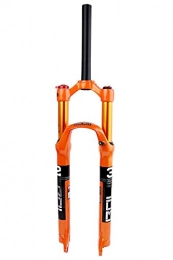 SLRMKK Pièces de rechanges Fourche à suspension de vélo Fourche à vélo Fourche à suspension de VTT 26 / 27.5 / 29 à ressort pneumatique droit 28.6mm cône 39.8mm voyage 100mm VTT orange pour frein à disque vélo RL / HL QR 9mm 1650g
