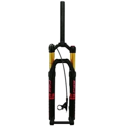 HSQMA Fourches VTT HSQMA Fourche À Suspension VTT DH 26 27, 5 29 Pouces Thru Axe VTT Air Fork Travel 120mm 1-1 / 8'' Straight Bicycle Front Fork Manual / Remote (Color : Red RL, Size : 27.5inch)